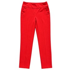SOHO Apparel Red Orange Pull-On Slim Dress Pants Women’s Size Small picture