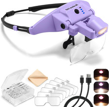Dilzekui Magnifying Glass with Light 1X-4X Rechargeable (Purple) picture