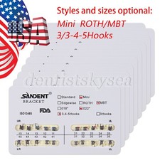 10-100Pack Orthodontic Dental Brackets Braces Mini Roth MBT.022 Slot Hooks 345/3 picture