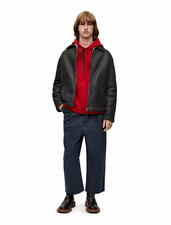 LOEWE Men’s Black Shearling Workwear Jacket 46 picture