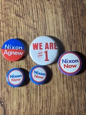 Vintage Nixon Campaign Pins Nixon Now Nixon Agnew Lot Of 5 Political Buttons picture