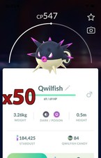 50x Hisuian Qwilfish Pokemon Bundle  Good Chance of Lucky and Good IVs  Go picture