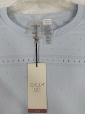 CALIA Pointelle Seamless Top Light Blue Long Sleeve Large / XL Pilates NWT picture