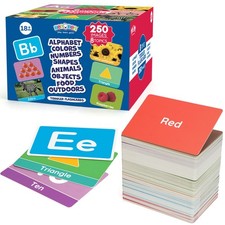 125 Double Sided Toddler Flash Cards Learning Toy Educational Flashcards picture