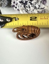 Antique Edo Period Japanese Hand Carved Shrimp Netsuke picture