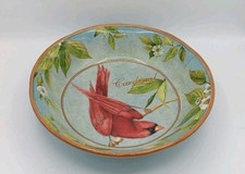 Vtg. Certified International Large Serving/Pasta Bowl: Botanical Birds: Cardinal picture