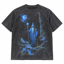 Dark Wizard Shirt Fantasy Mage Medieval Sorcerer Vintage Gothic Graphic T-Shirt picture