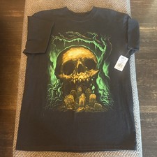 Vintage NWT Wes Benscoter Horror Skull Stairway Shirt LARGE Skater Grunge Y2K picture