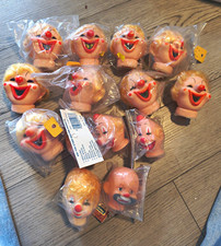 Vintage 1970s New  Clown Doll Heads. Lot of 14.  picture