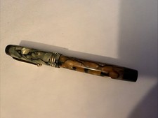 Duofold  14K F Nib Fountain Pen New bladder Complete White Pearl Parker picture