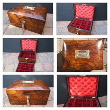 19c ANTIQUE JEWELLERY BOX -RING- NECKLACE-WATCH, BROOCH- BRACELET- PENDANT- GOLD picture