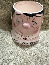 Vintage 1960 Shafford Hangover Pills Ceramic Jar Japan 5963Y Figural No Lid picture