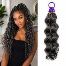 Gray Loose Wave Crochet 100% Human Hair Boho Braiding Miracle Knots (60g /Pack) picture