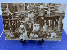 1903 Germany Pier/Beach scene Postcard RPPC to Berlin, Faces of the past. picture