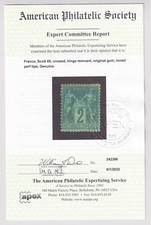 France Scott #65 Yvert 62 2c Ceres Stamp. Mint OGHR. XF. APS Certified. CV $1425 picture