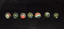 🧐👉 JABO Lot of 7 🌜 MOONSHINE RUN 🌛 collector's marbles shooter's .750
