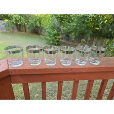 Set Of 6 Vintage Greek Key Patterned Tumbler Glasses Mid-Century Versace Look picture