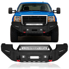 Fits 2007-2010 GMC Sierra 2500HD/3500HD Steel front bumper with Long headlight picture