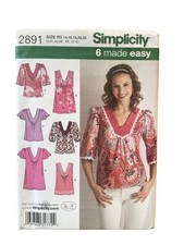 Simplicity 2891 Misses' Tunic Top Blouse Size 14 16 18 20 22 Modern picture