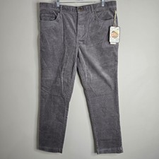 C&C California Mens Gray Corduroy Pants 38x30 Straight Leg Stretch Fine Wale NEW picture