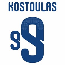 KOSTOULAS #9 Greece 2026-2027 Home Nameset Heat Transfer Football Patch picture