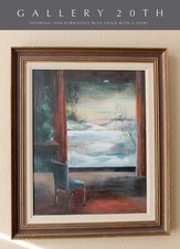FANTASTIC EXPRESSIONIST ORIG. OIL PAINTING VTG MID CENTURY MODERN ART 60S 50S picture