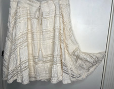 NEW Torrid Size 12 Large Ivory Mini Lace Smocked Waist Skater Lined Skirt picture