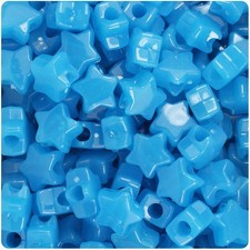 BeadTin Blue Glow 13mm Star Pony Beads (250pcs) 13mm, blue picture
