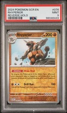 2024 POKEMON STELLAR CROWN #076 RHYPERIOR REVERSE HOLO PSA 9 SCR EN #76 picture