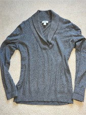 LOFT Gray Shawl Collar Pullover Sweater picture