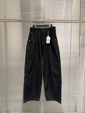 American Vintage Big Pocket Embroidered Straight Casual Jeans Unisex Denim Pants picture