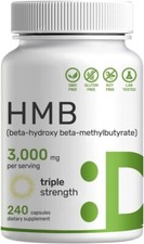 Triple Strength HMB 3000mg Muscle Growth Recovery Supplement 240 Caps Non-GMO picture