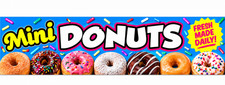 3ft x 8ft Mini Donuts  Vinyl Banner- New-Free Shipping picture