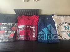 LOT of 4 Tee Shirts - Aeropostale - Adidas Small and Medium various colors  picture