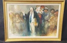 MOSHE CHAUSKI ORIGINAL SIGNED oil painting LARGE FRAMED 42