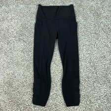 Athleta Pants Womens S Black Salutation Stash Pocket Cinch 7/8 Tight Yoga Gym picture