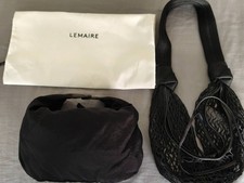 LEMAIRE FORTUNE CROISSANT FILT BAG IN POLYESTER NET - BLACK picture
