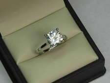 Solitaire 5.00 Ct Round Cut Lab Grown Diamond Ring 925 Sterling Silver picture