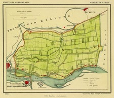 ANTIQUE MAP-NETHERLANDS-VUREN-GELDERLAND-KUYPER-1865 picture