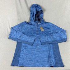KJUS Golf Hoodie Liam Tech Wool 1/4 Zip XL 54 Bright Blue Polyester MSRP $249 picture