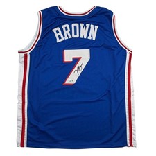 Autographed/Signed Jaylen Brown Philadelphia 76ers Blue Jersey Beckett COA picture