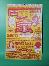 Lucha Libre Poster Vintage 1986 EL Santo Vs Black Shadow Event Poster 11 X 17