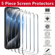 5 Pack Tempered Glass Screen Protector for iPhone Duo 18 Pro Max 17 16 15 14 13 picture