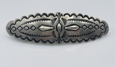L.A. Willie Navajo Sterling Silver Hand Made Ornate Hair Barrette picture
