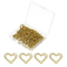 100pcs Paper Clip, Heart Style Paper Clip Small Cute, 23mm, Gold picture