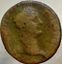 Ancient Roman Empire Coin Domitian 81AD-96AD Dupondius Large Genuine picture