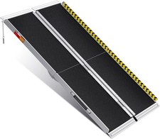 VNN Portable Wheelchair Ramp 5FT, Non-Slip Aluminum Folding Handicap Ramp - NEW picture