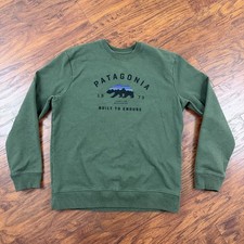 Patagonia Sweater Mens M Green Uprisal Crew Neck Arched Fitz Roy Bear 39544 picture