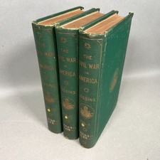 1866 Pictorial History of the Civil War in America Benson Lossing 3 Vol. Set Lot picture