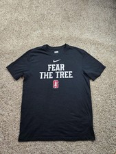 Stanford Cardinal Shirt Mens Medium Black Nike Fear The Tree Dri-Fit Team Issue picture
